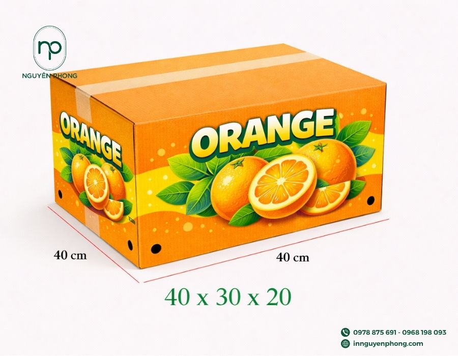 In thùng carton đựng cam